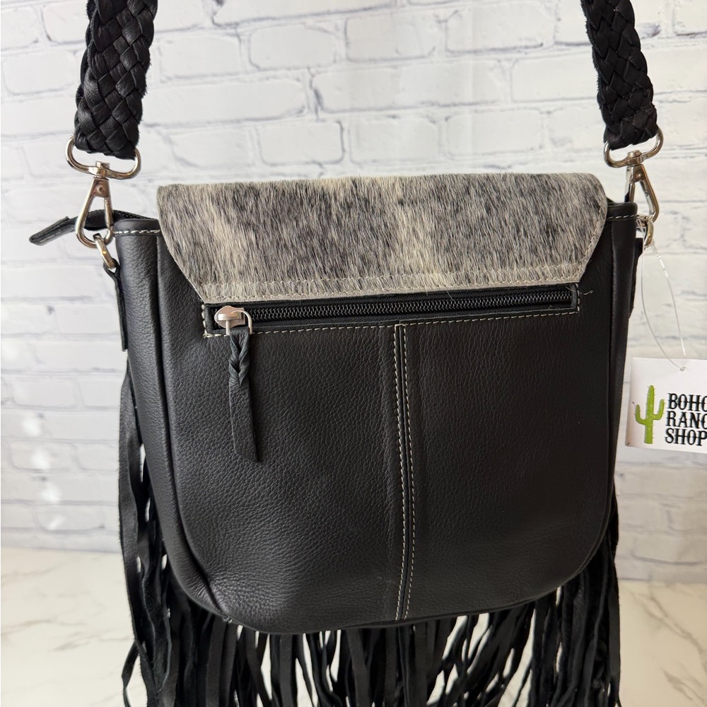 NWT: The Nancy Crossbody Genuine Hairon Cowhide Leather Tassel - Picture 4 of 6